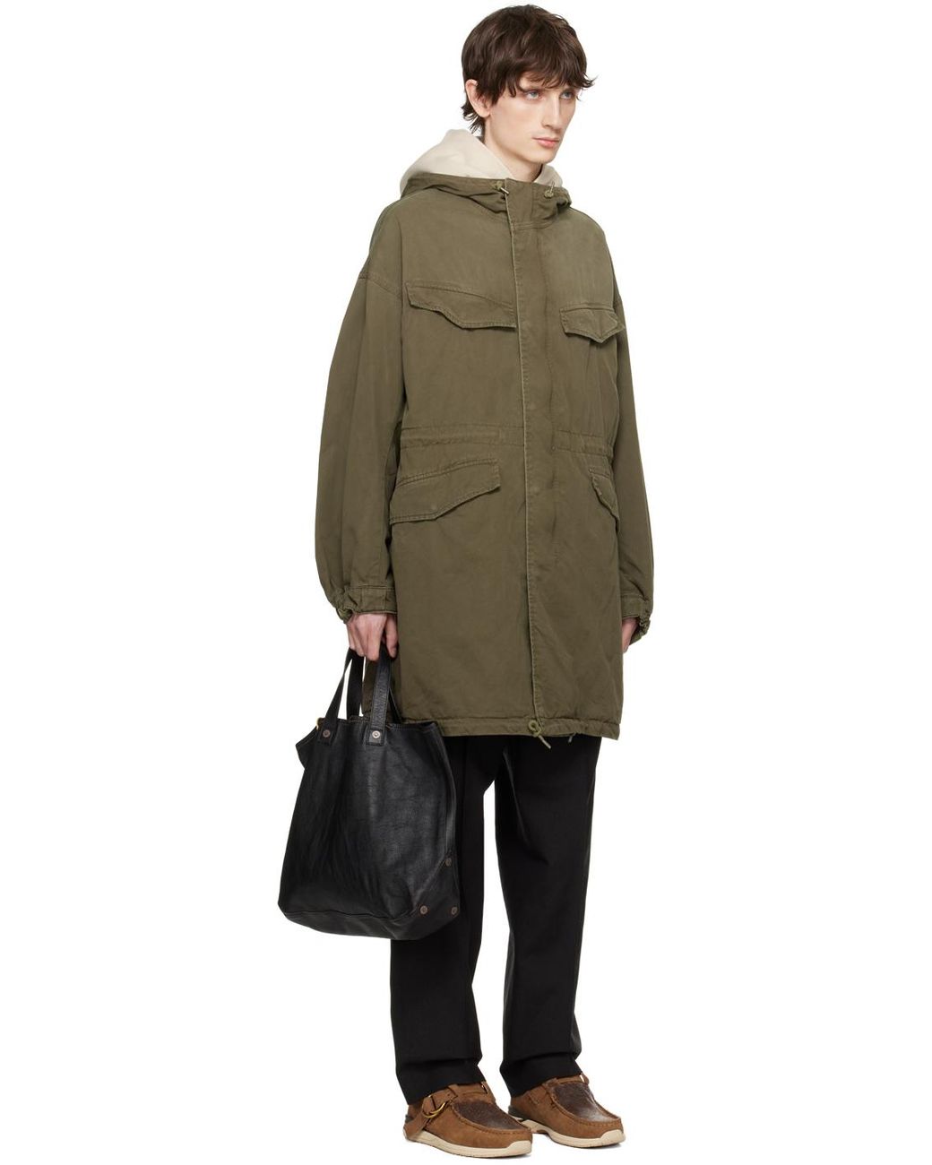 Visvim Khaki Sas Covert Reversible Parka in Black for Men | Lyst 