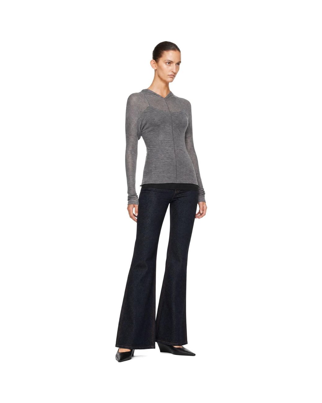 Victoria Beckham Gray Draped Top