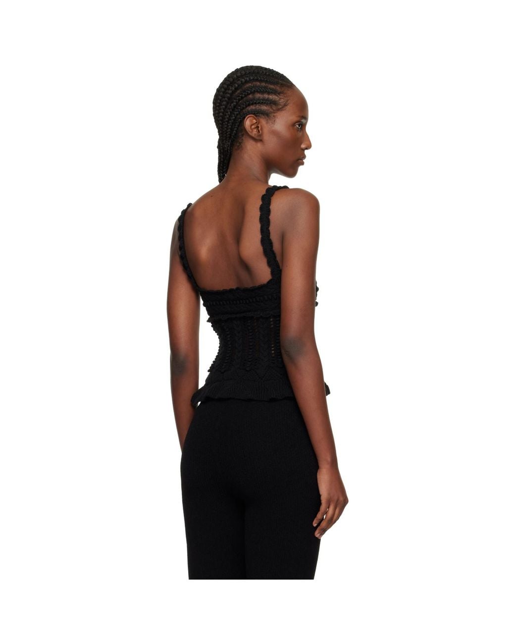 Isabel Marant Black Neves Frilly Cotton Knit Top