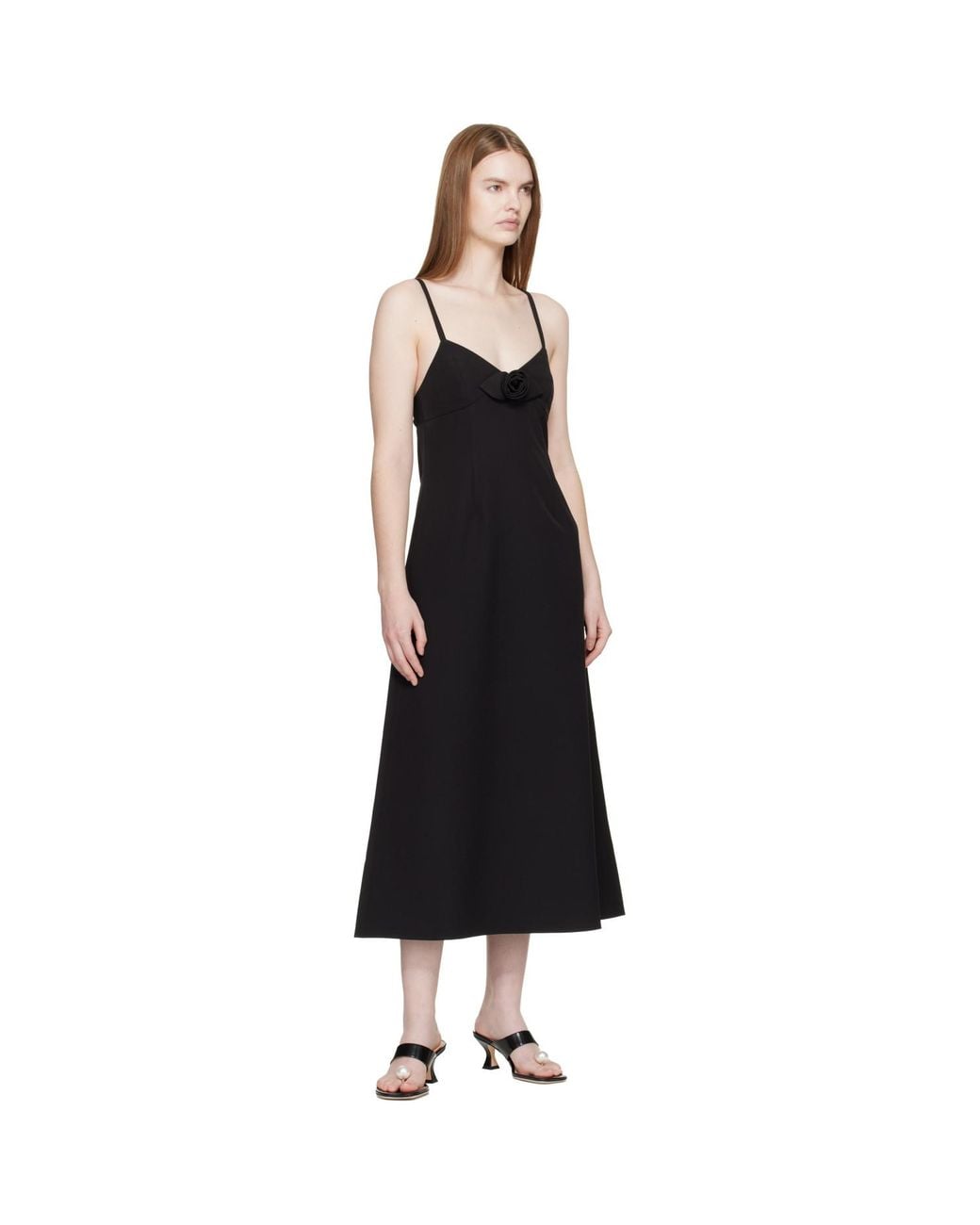 Sandy Liang Black Pilton Midi Dress