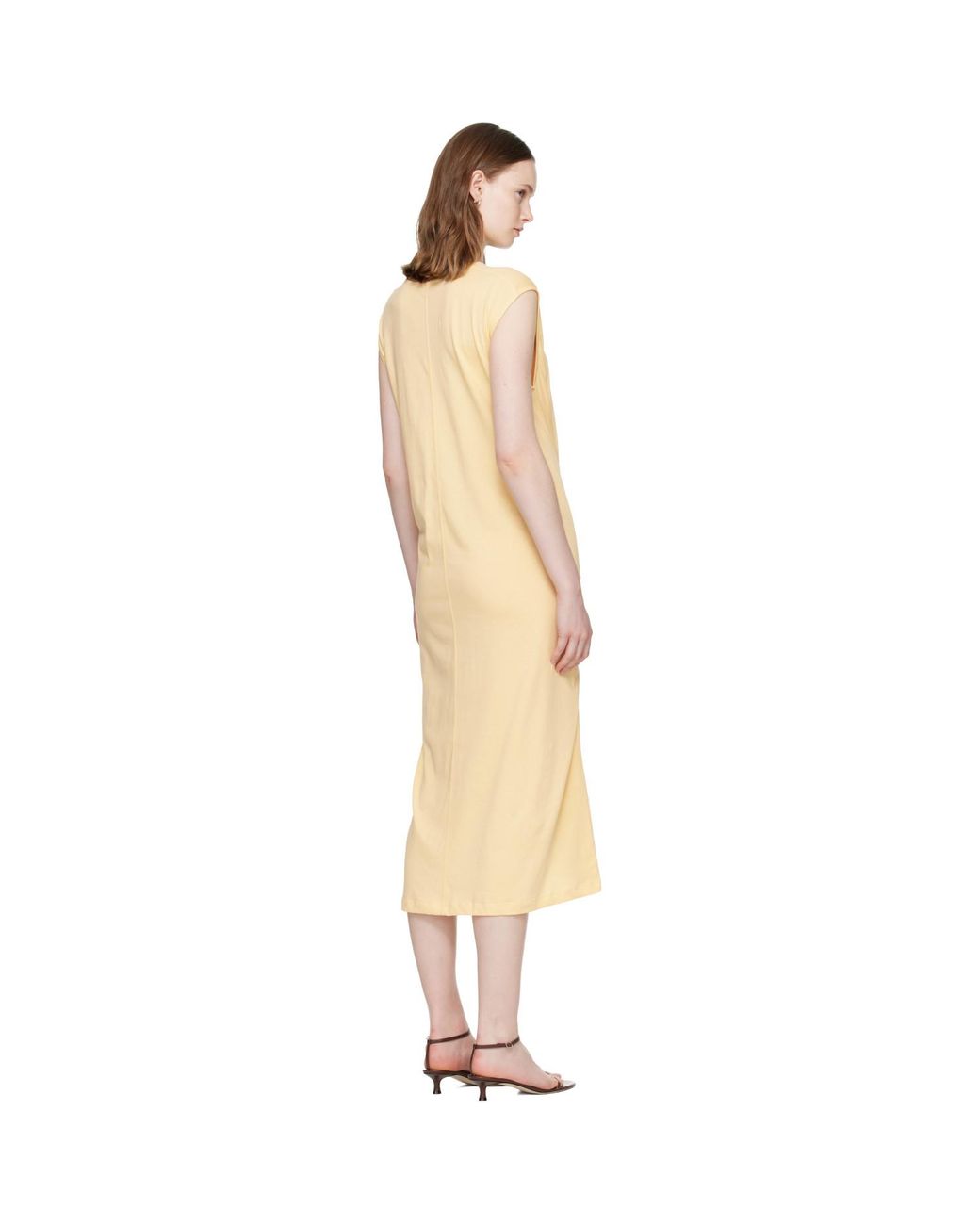 Totême Metallic Tie-Waist Jersey Midi Dress