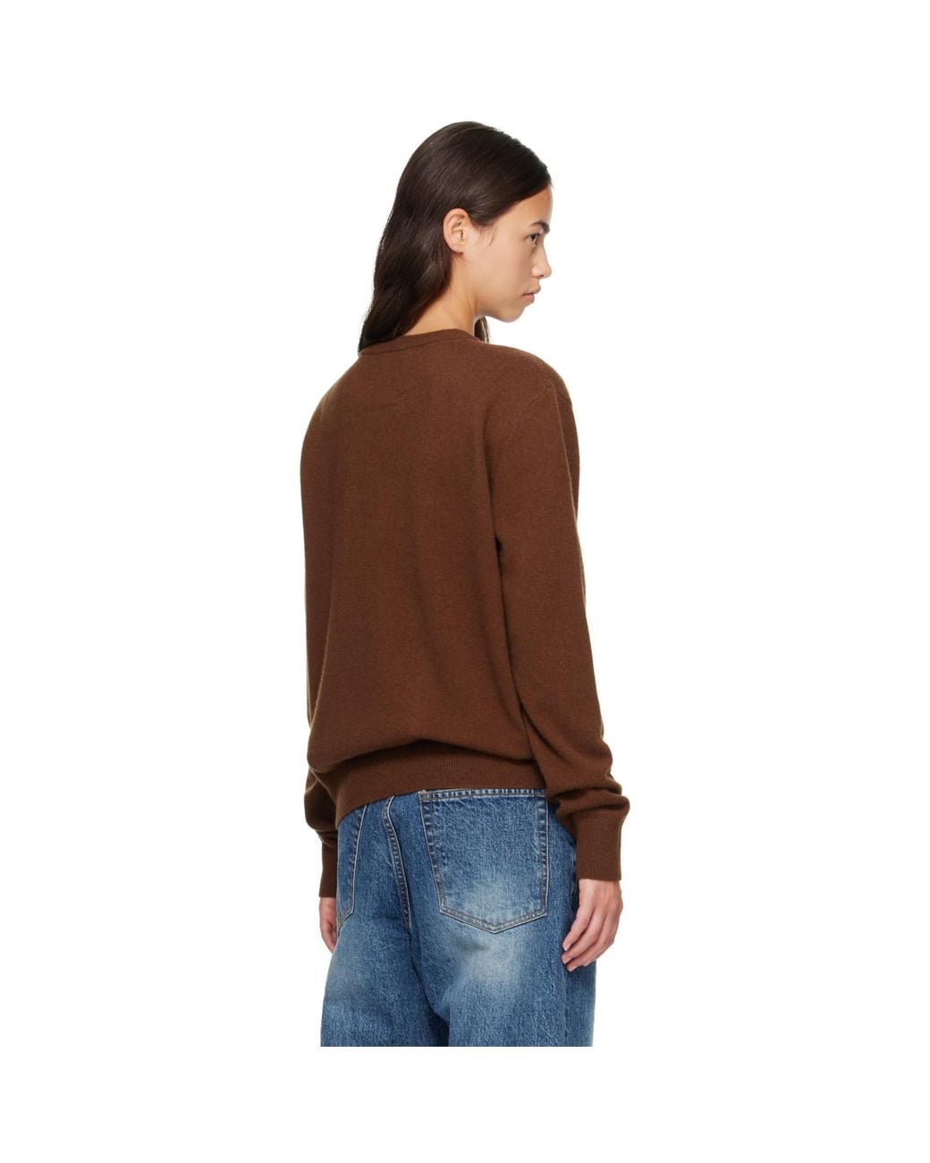 Entire studios Brown Knit Cashmere Crewneck Sweater