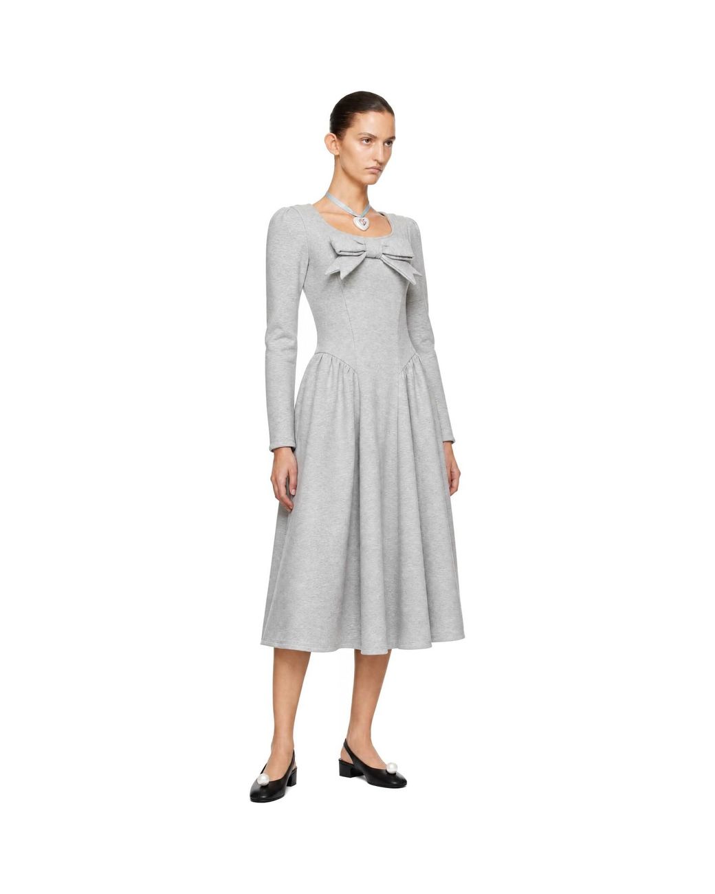 Sandy Liang Gray Brussels Maxi Dress