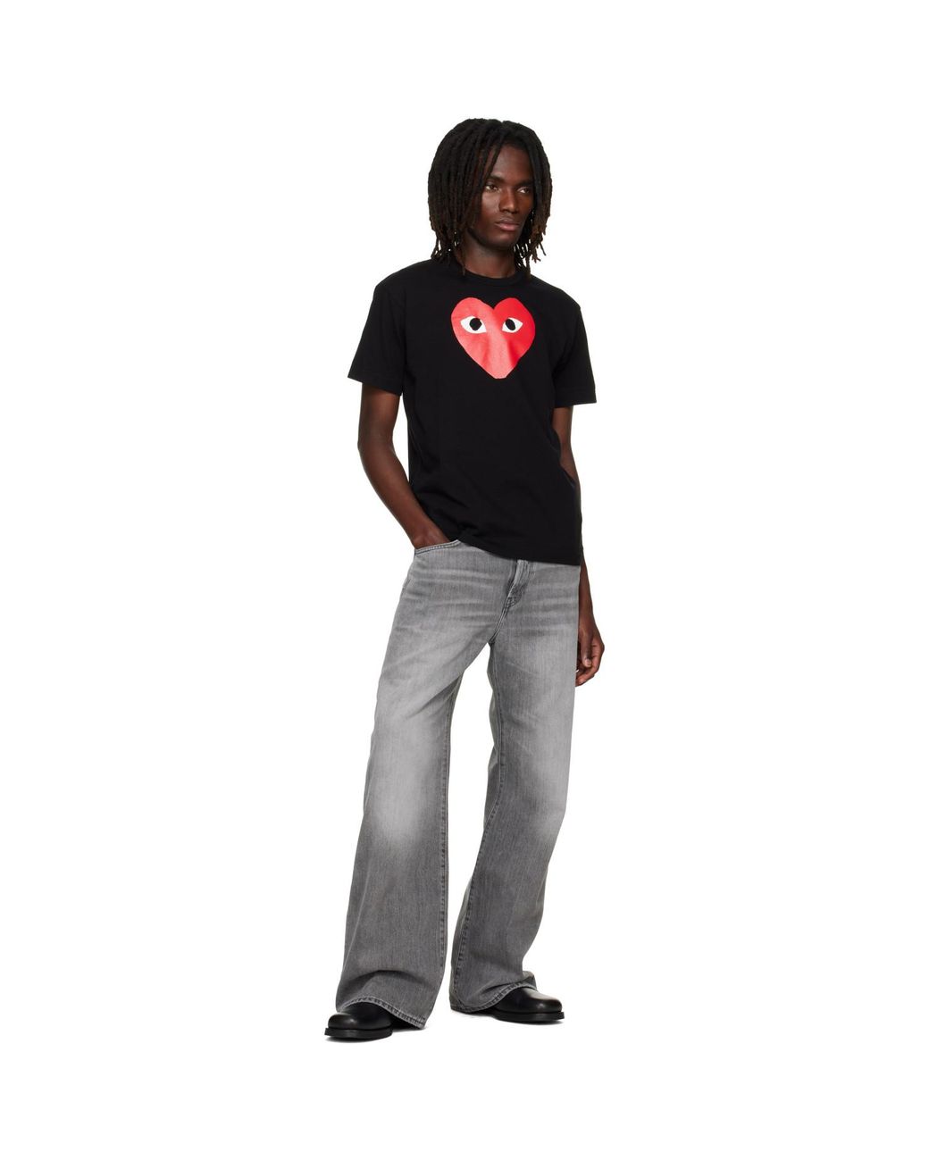 COMME DES GARÇONS PLAY Black Heart' Logo Print T-Shirt for men