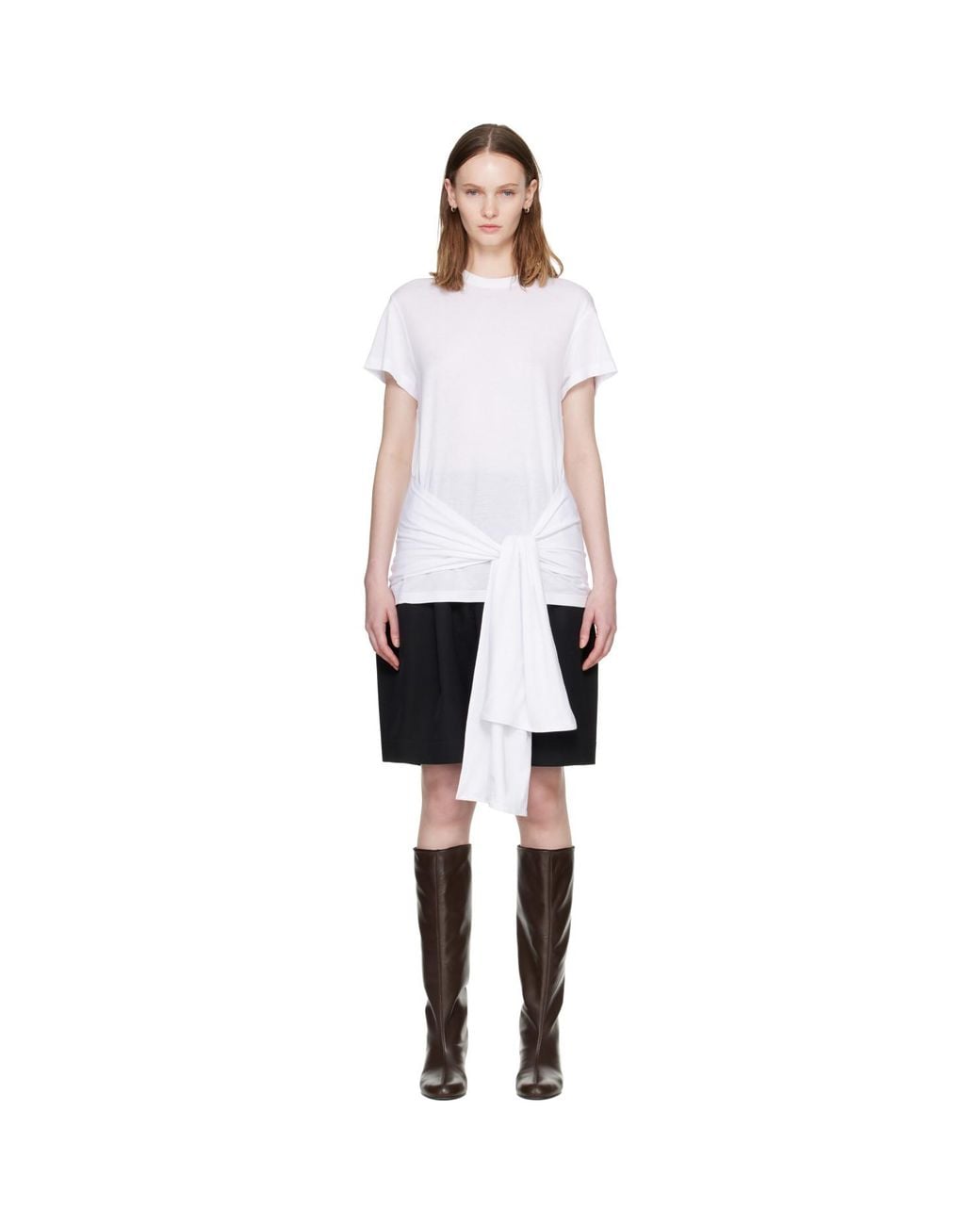 Totême White Tie-Waist Jersey T-Shirt