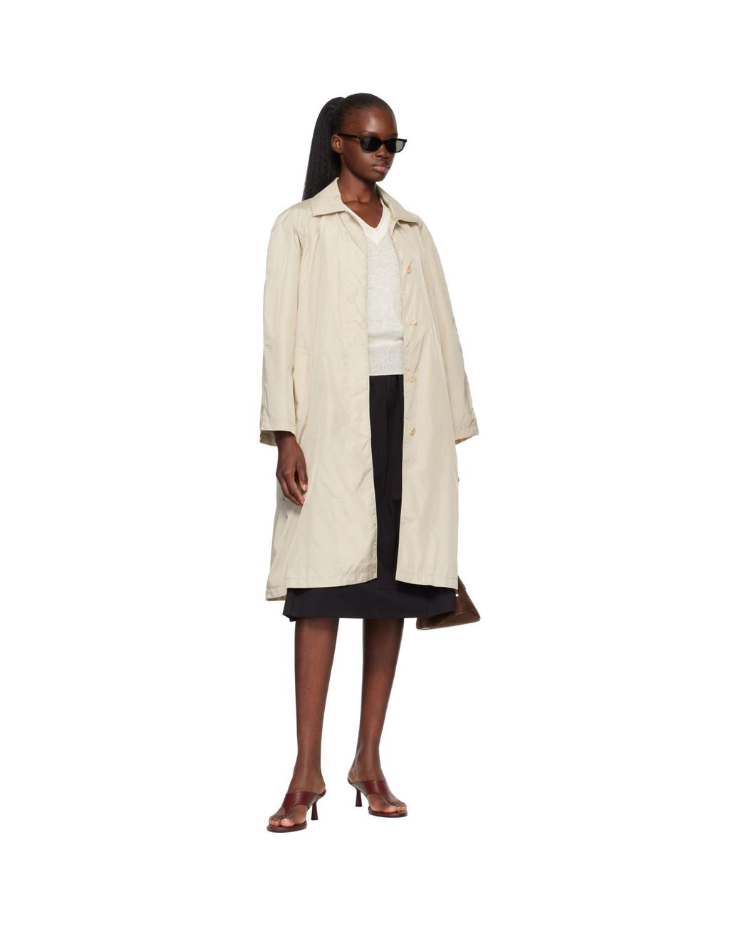 NOTHING WRITTEN Black Urban Nylon Trench Coat