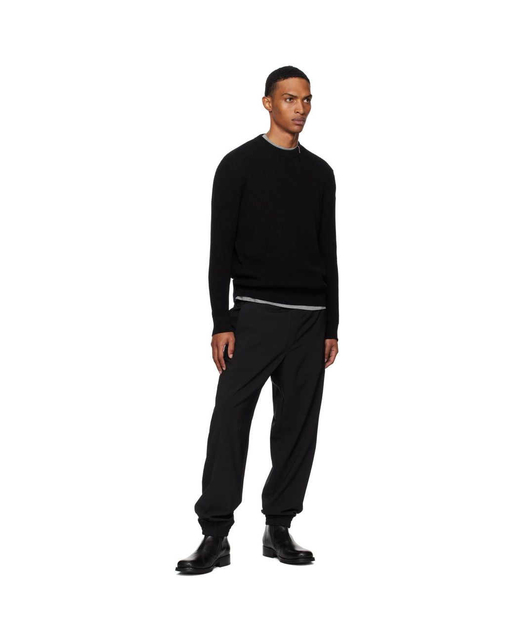 Moncler Black Crew Neck Sweater for men