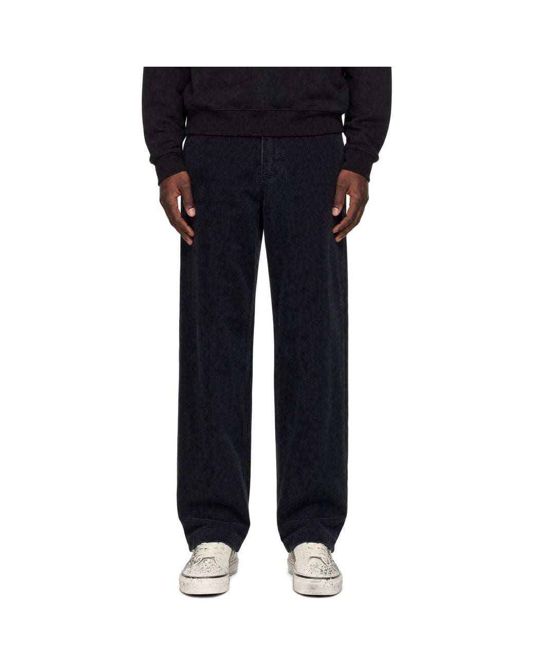 Neighborhood Black Washed Corduroy Plain Trousers for men
