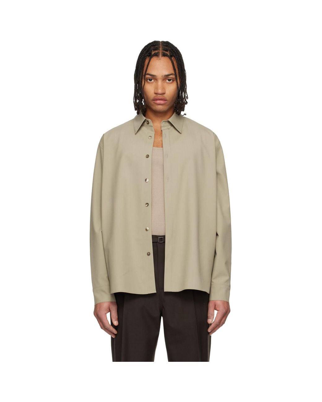 LE17SEPTEMBRE Natural Classic Wool-Blend Shirt for men