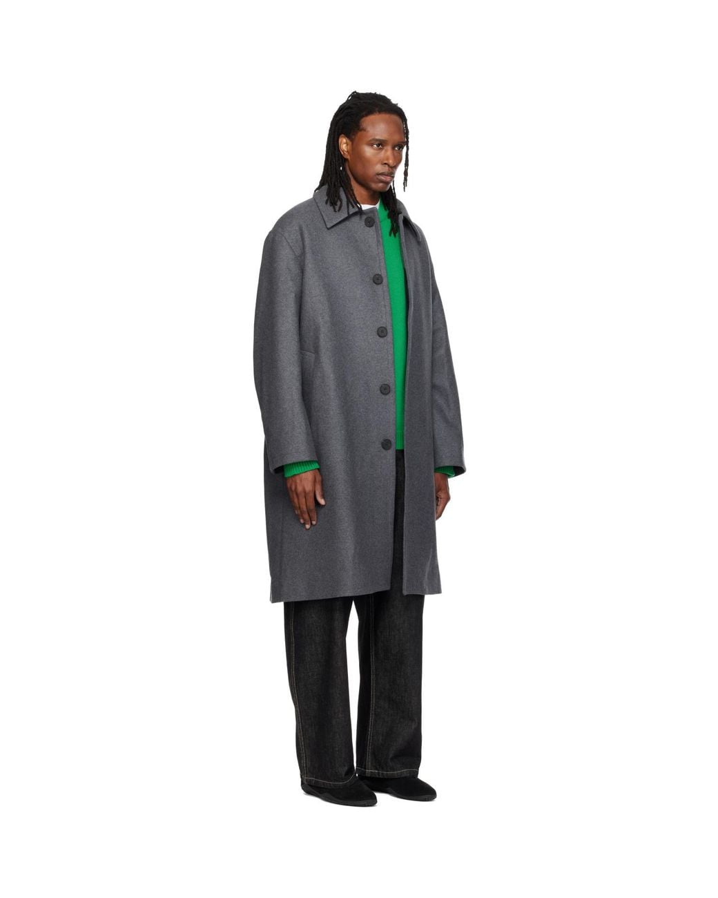 Studio Nicholson Gray Wool Overcoat for men