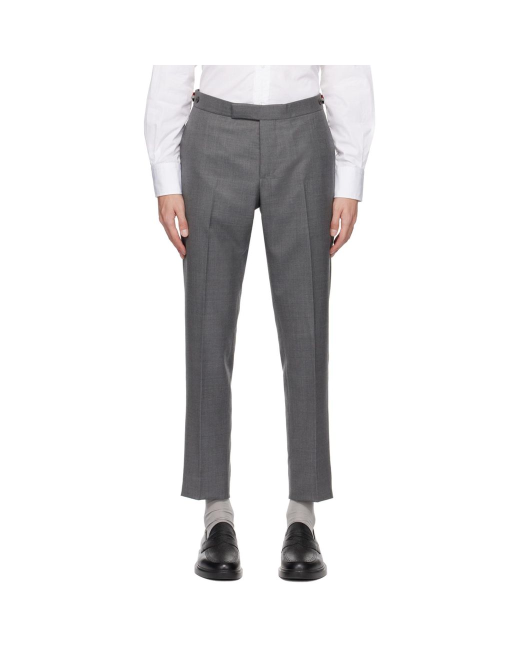 Thom Browne Gray Low-rise Trousers for men