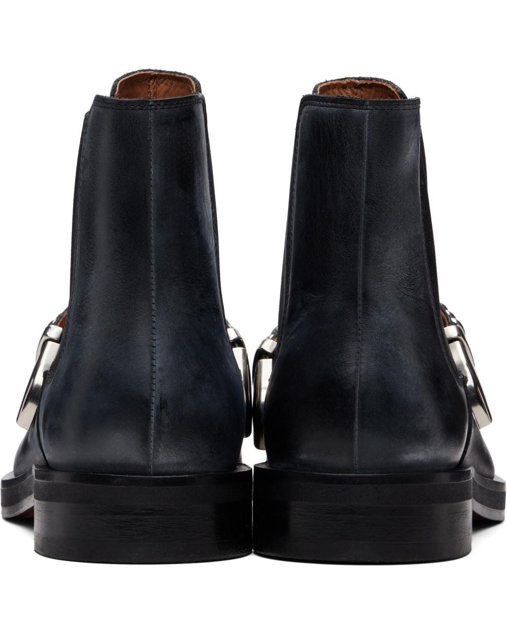 Bluemarble Black Studded Chelsea Boots for men