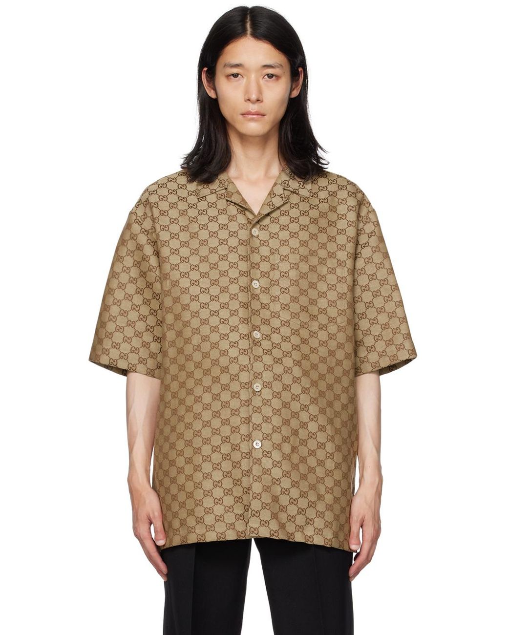 メンズ Gucci gg シャツ ナチュラル | Lyst