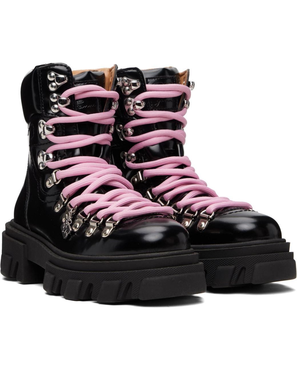 Ganni Black Cleated Mountain Ankle Boot