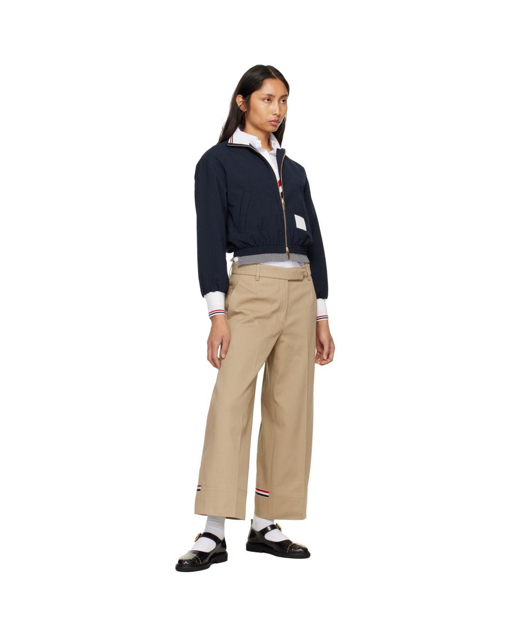 Thom Browne Natural Khaki Cotton Gabardine Chino Trousers