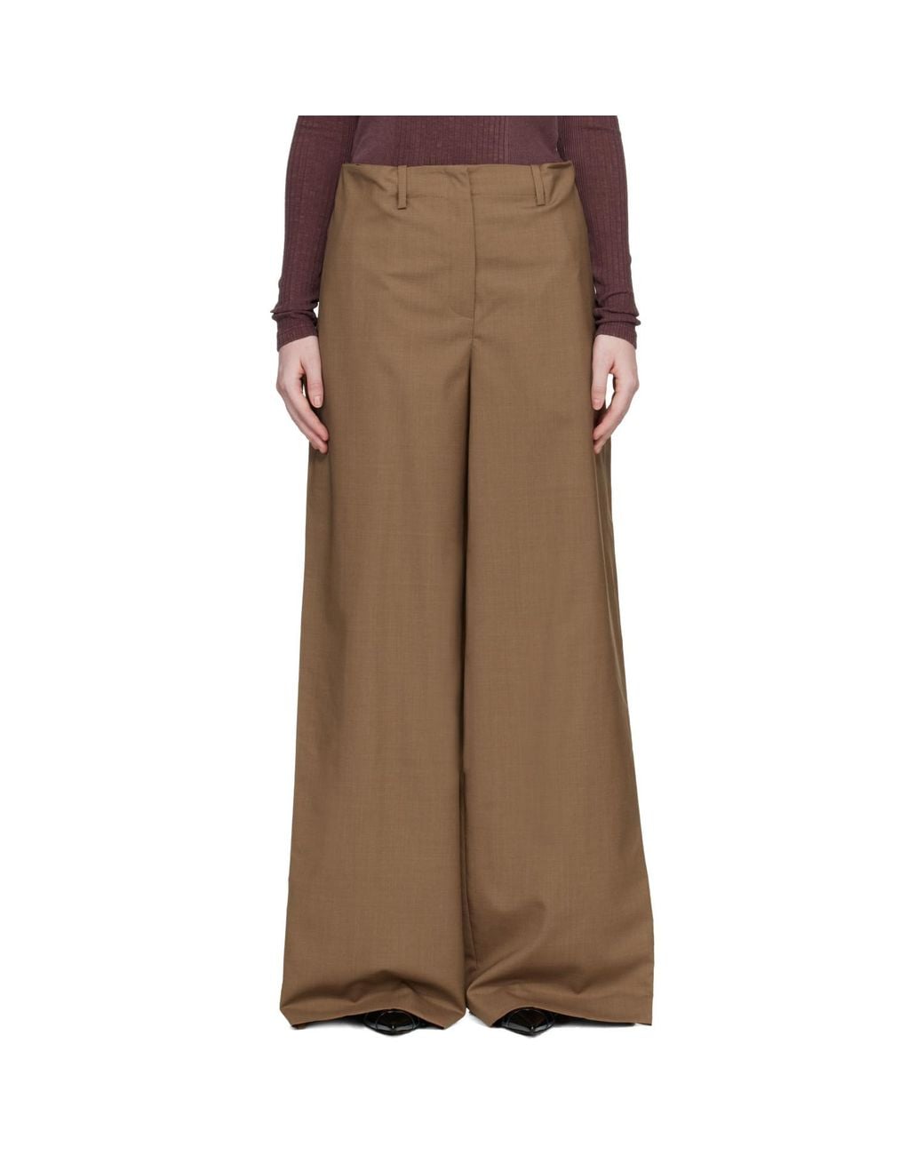 Mugler Brown Super Fine Mela Trousers