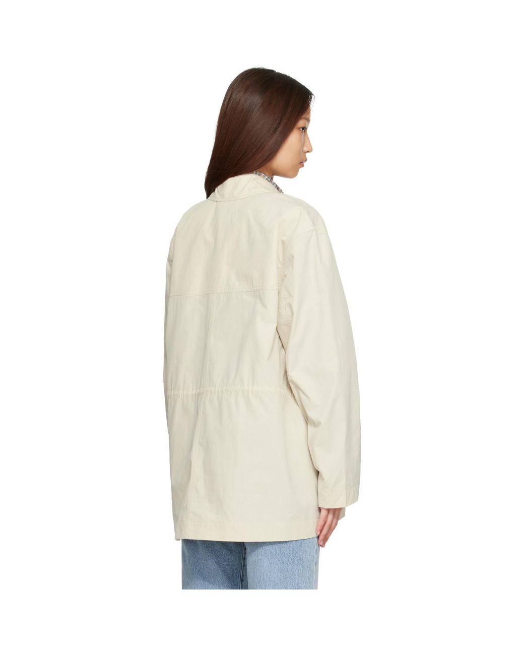 Totême Natural Off- Collared Drawstring Jacket