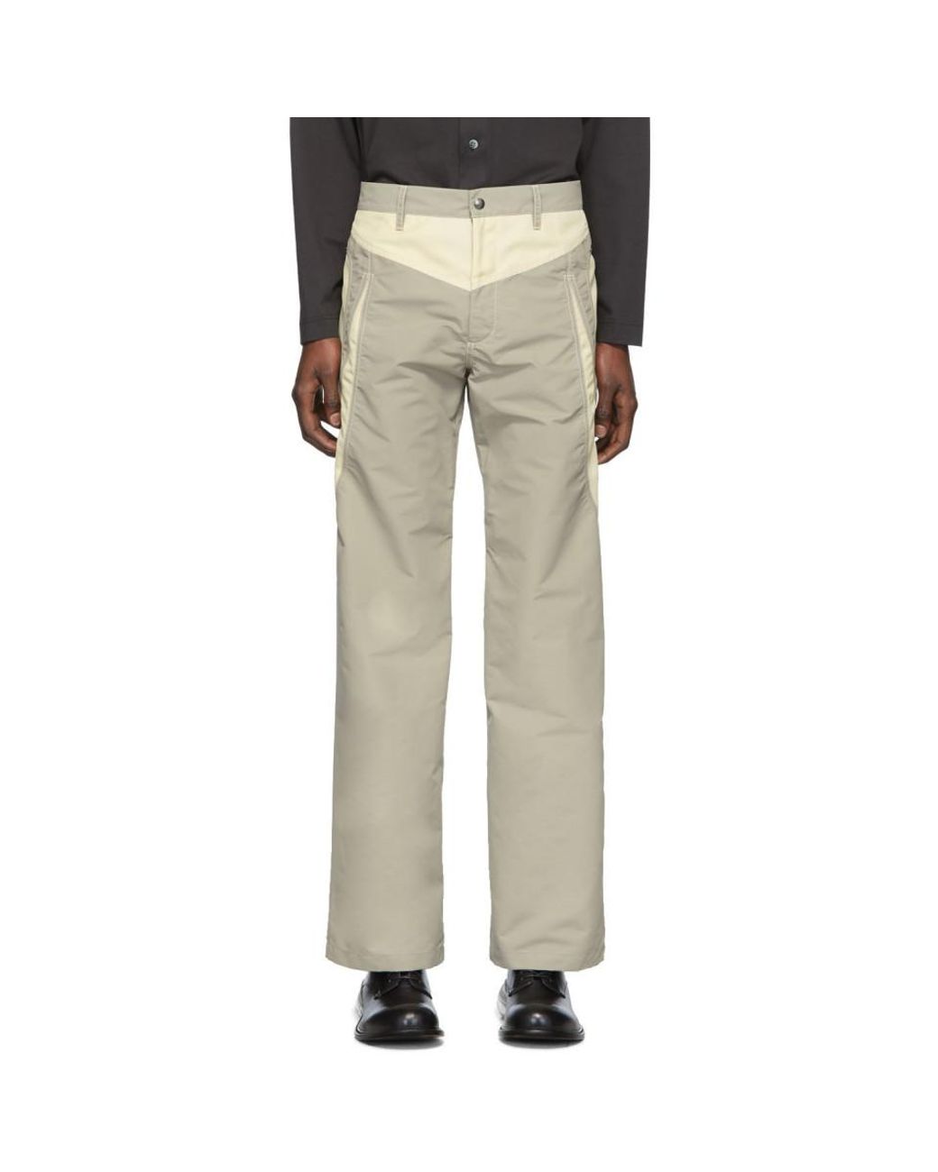 Kiko Kostadinov Taupe And Beige Riding Claw Trousers in Natural ...