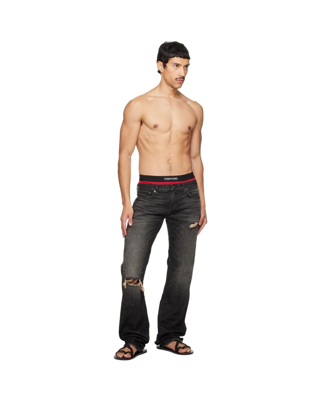 Raimundo Langlois Gray Ssense Exclusive Slim Straight Jeans for men