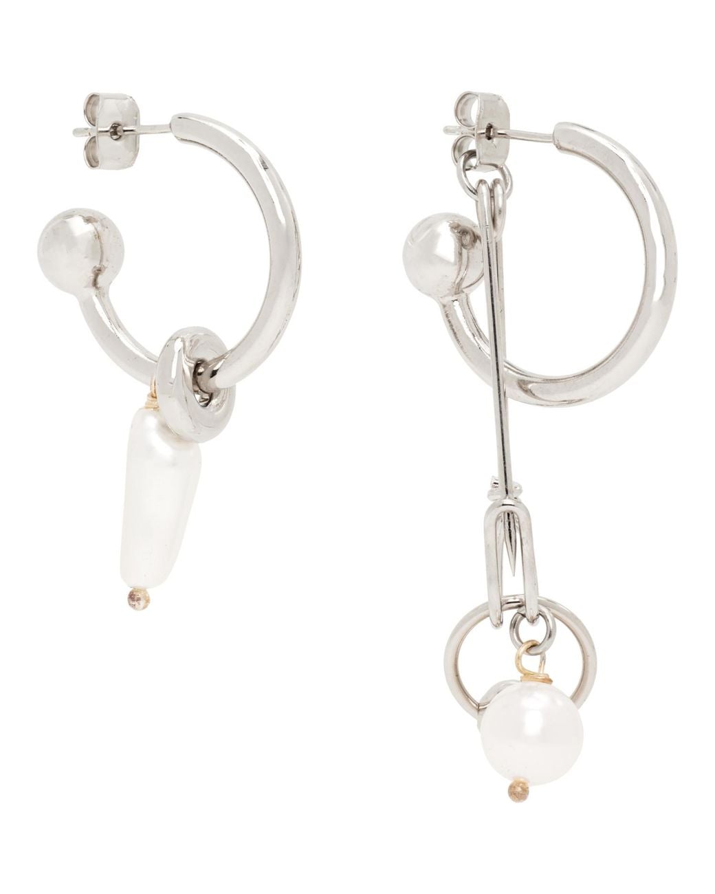 Justine Clenquet White Ryder Earrings for men