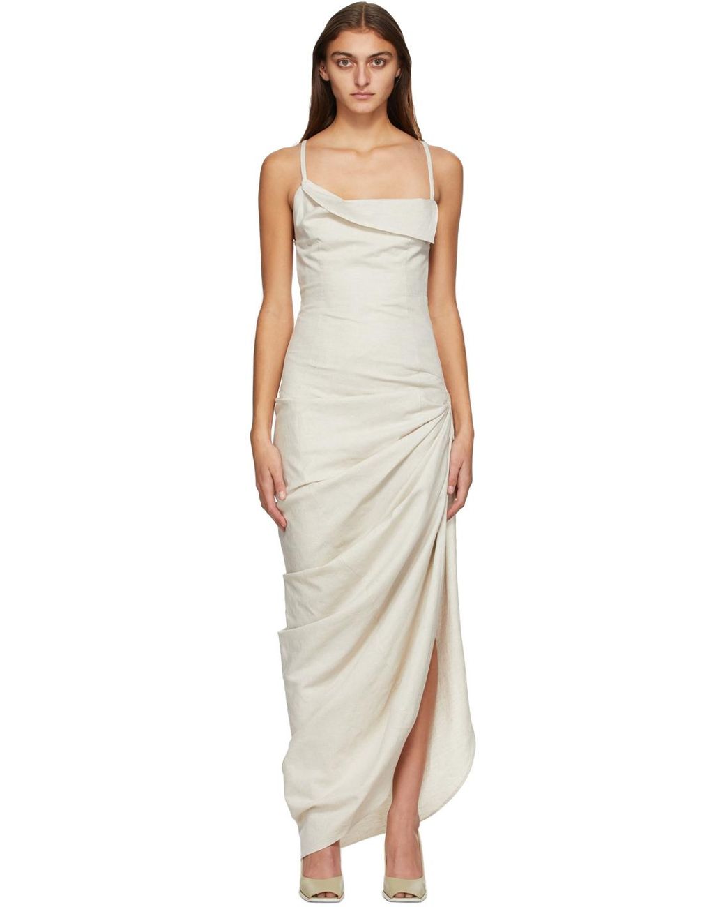 Jacquemus Beige 'la Robe Saudade Longue' Dress in Natural | Lyst