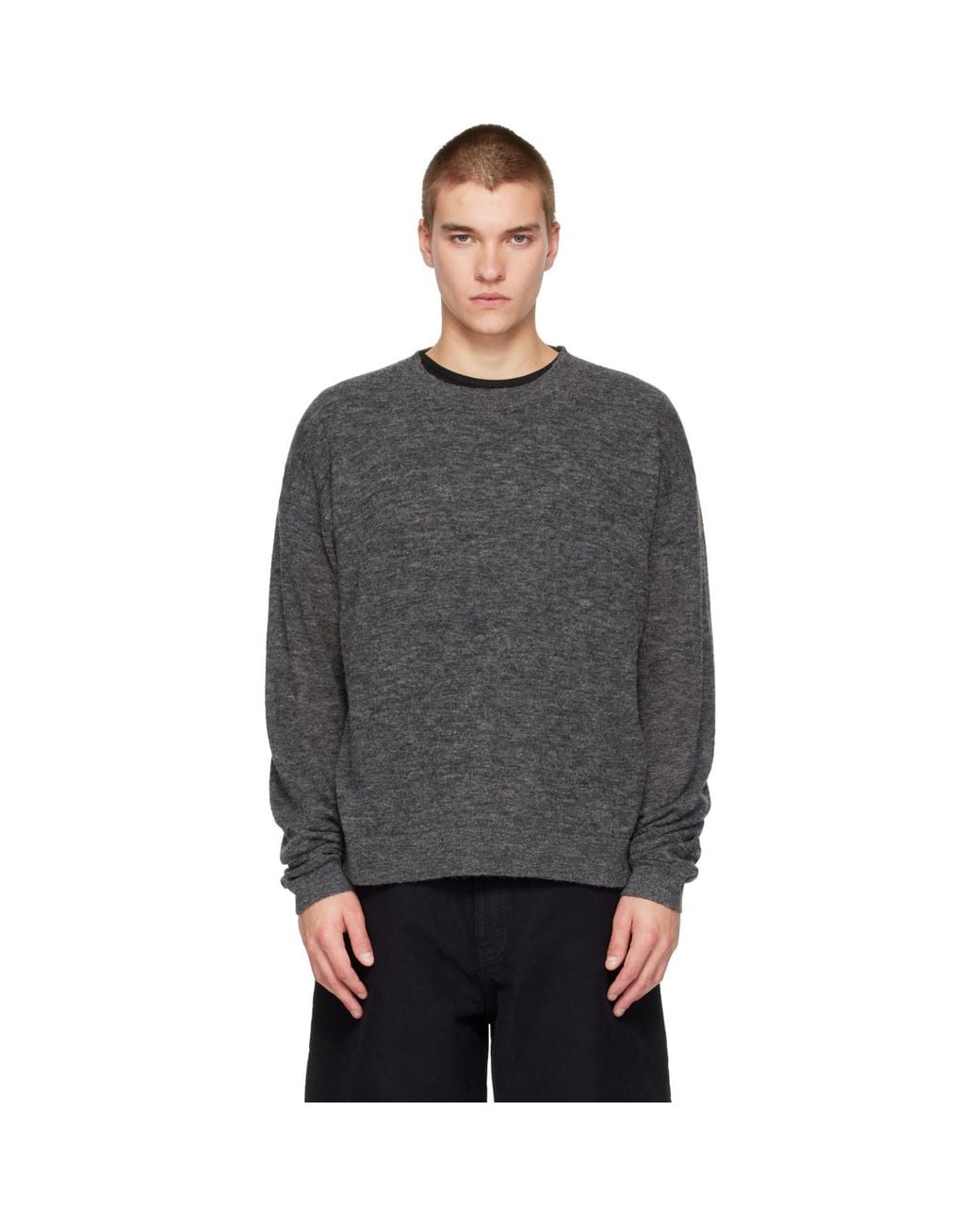 Studio Nicholson Gray Picco Knit Sweater for men