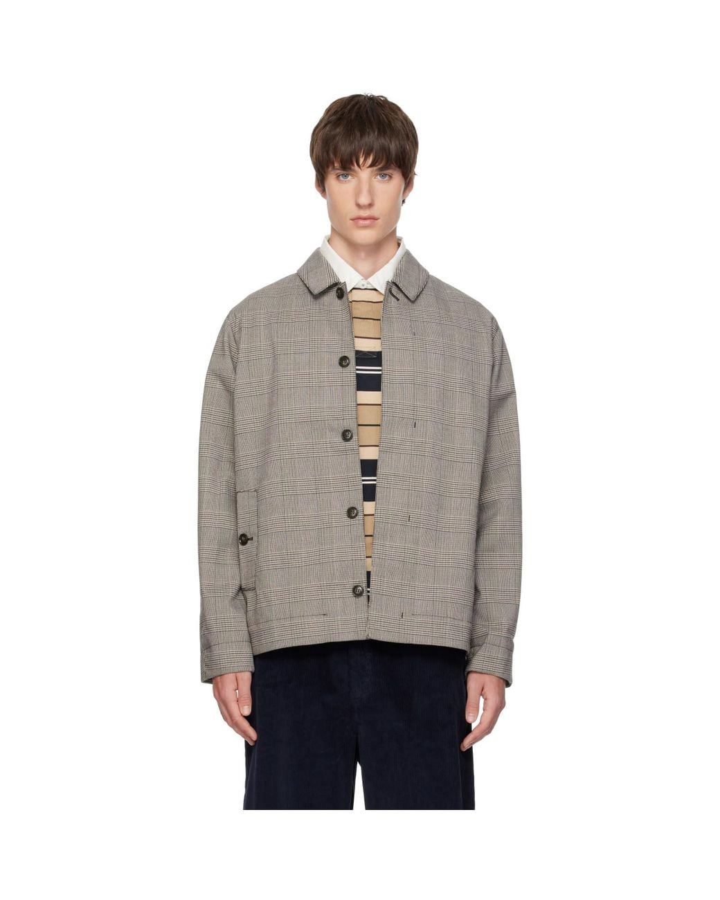 Barbour Gray Short Lorden Showerproof Mac Jacket for men