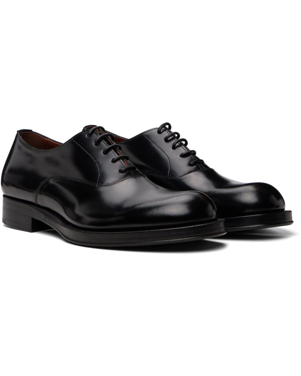 Dries Van Noten Black Calfskin Oxfords for men