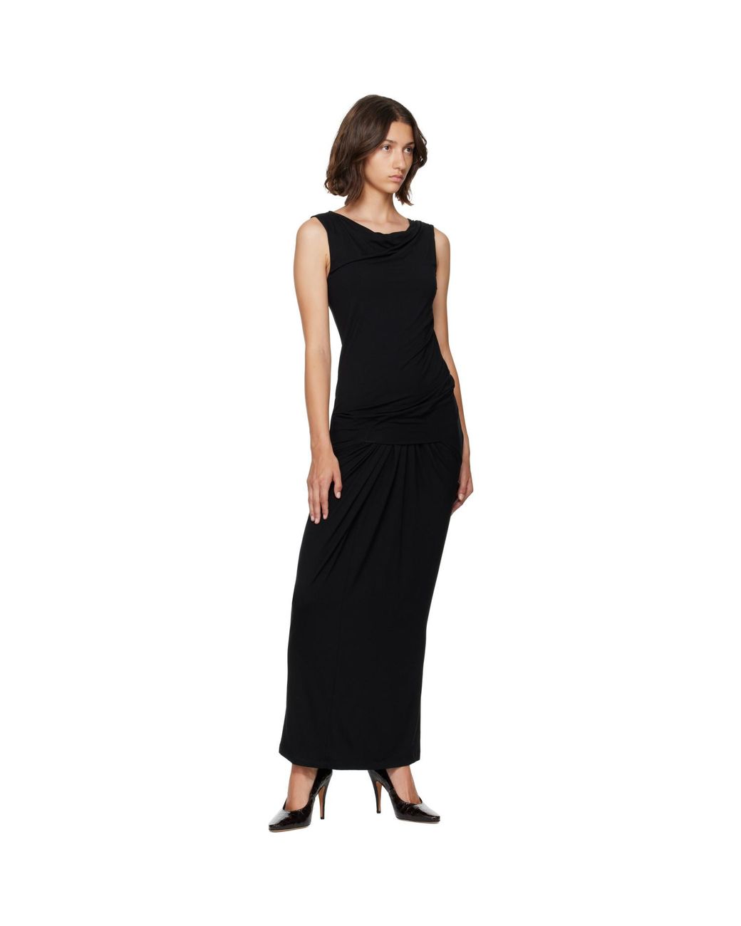Entire studios Black Drape Maxi Dress