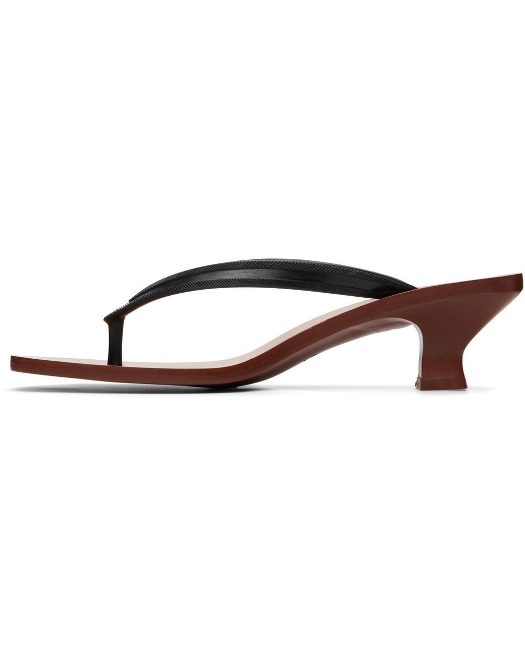 Versace Brown Sophie Rubber Thong Heeled Sandals
