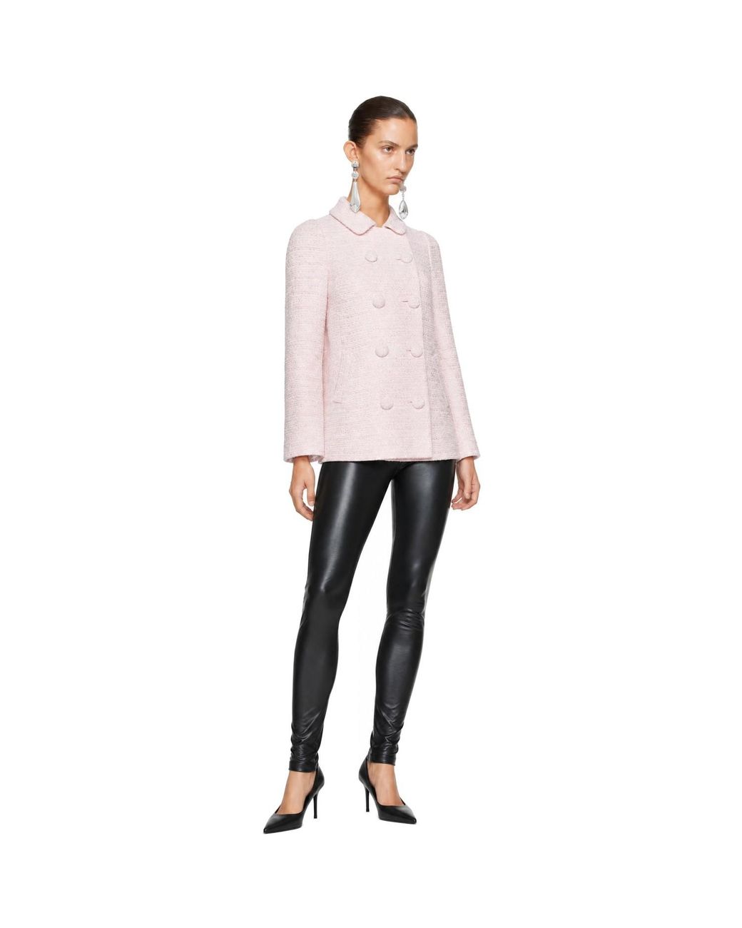LAURA ANDRASCHKO Pink Knightsbridge Micro Pea Coat
