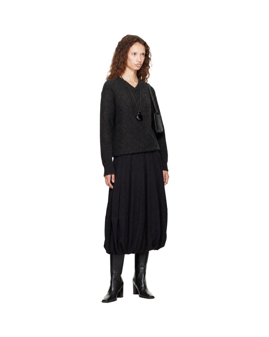 Lemaire Black V-Neck Sweater