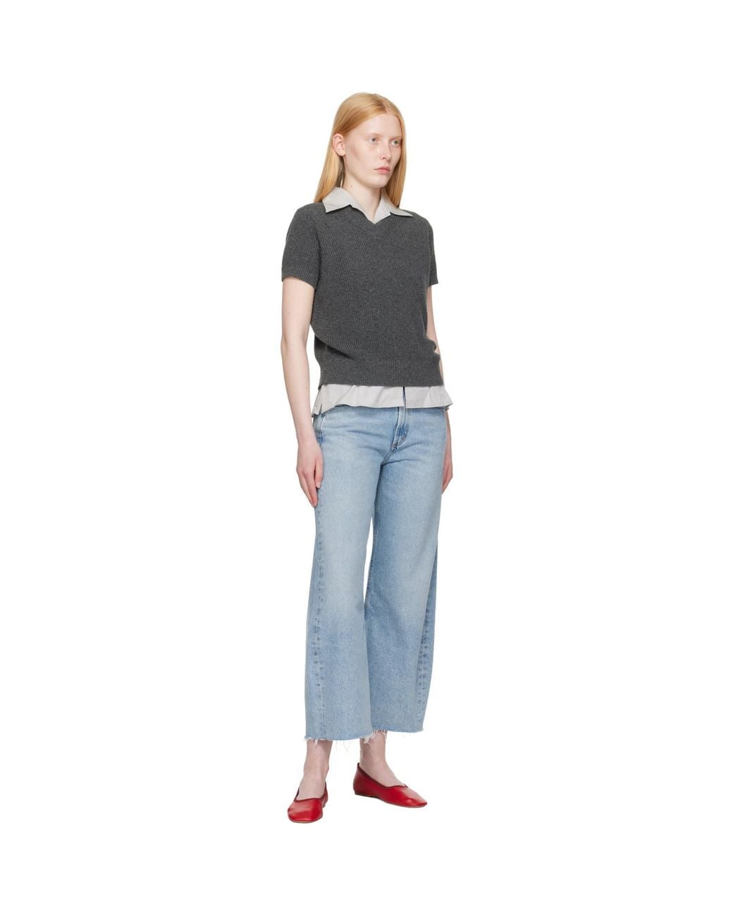 Agolde Black Low Curve Fray Jeans