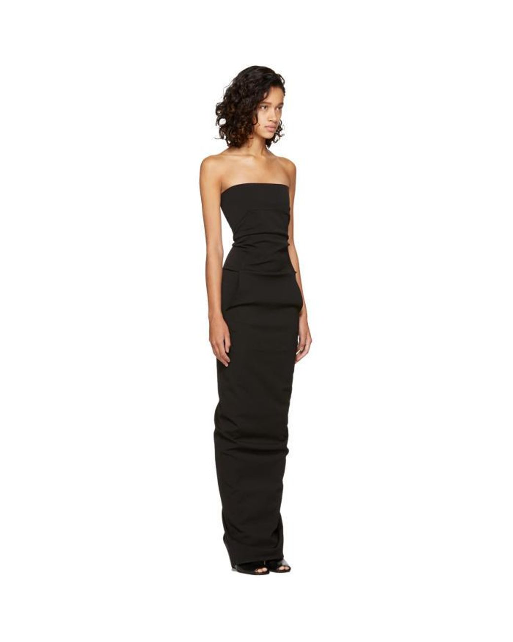 Rick Owens Black Bustier Gown | Lyst