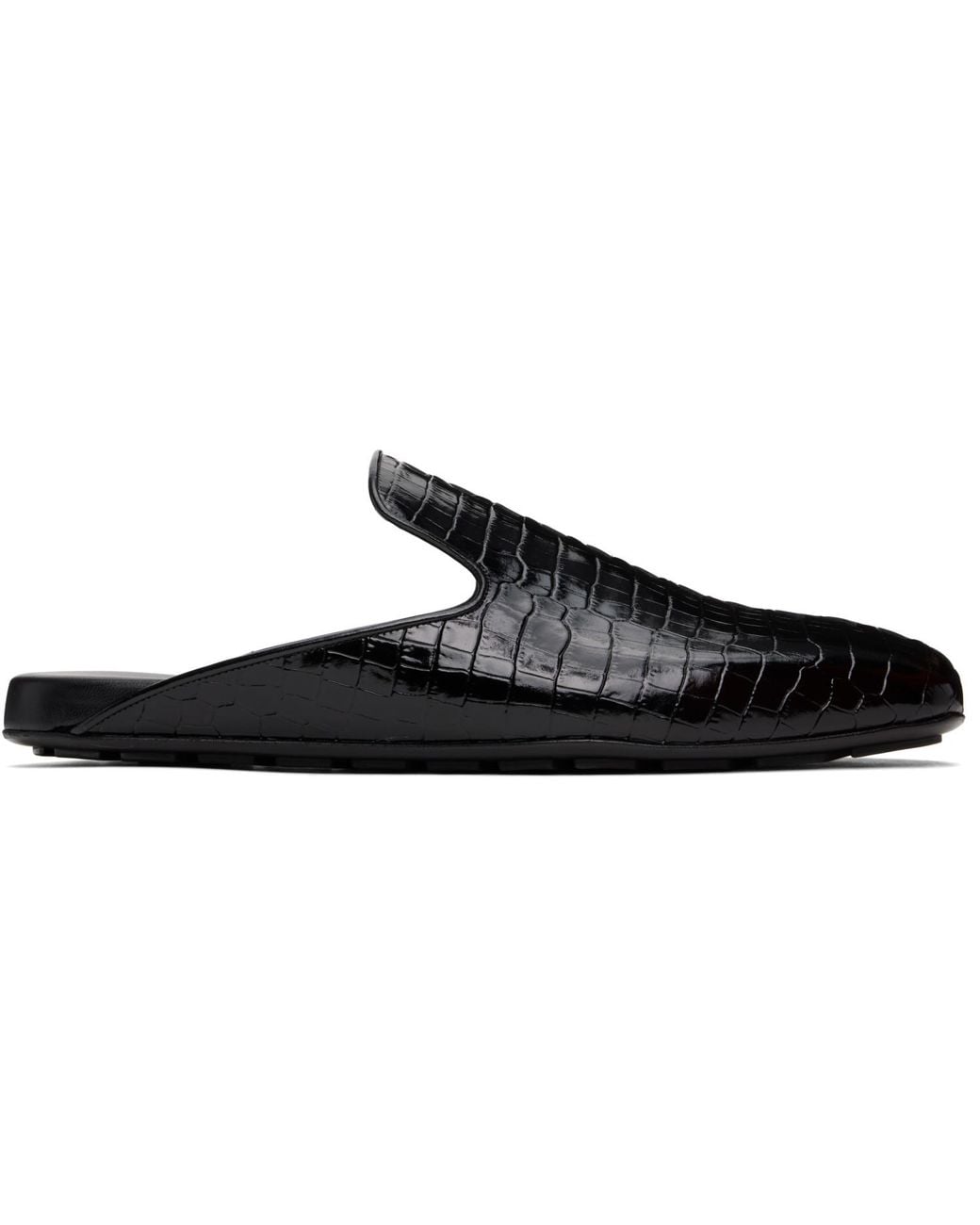 Bottega Veneta Black Roma Slippers for men