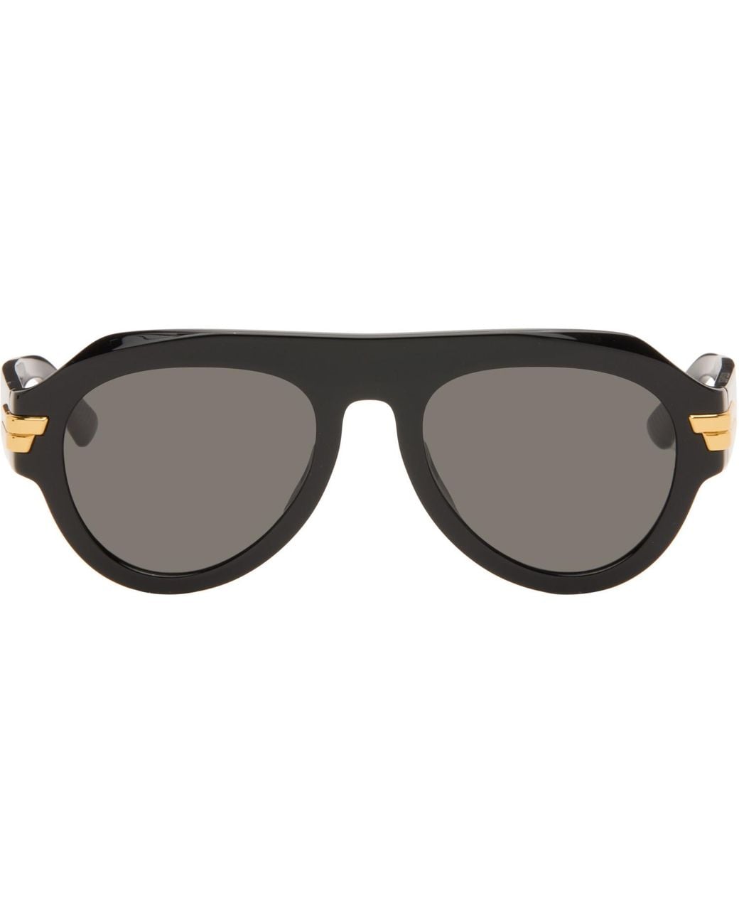 Bottega Veneta Gray Mitre Aviator Sunglasses
