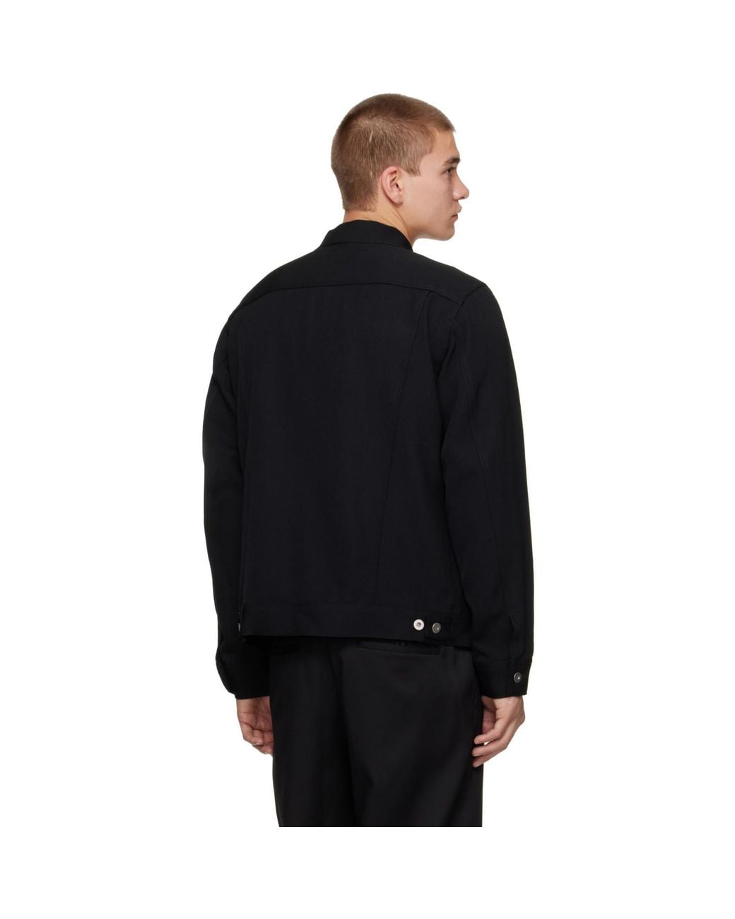 Comme des Garçons Black Woollen Trucker Jacket for men