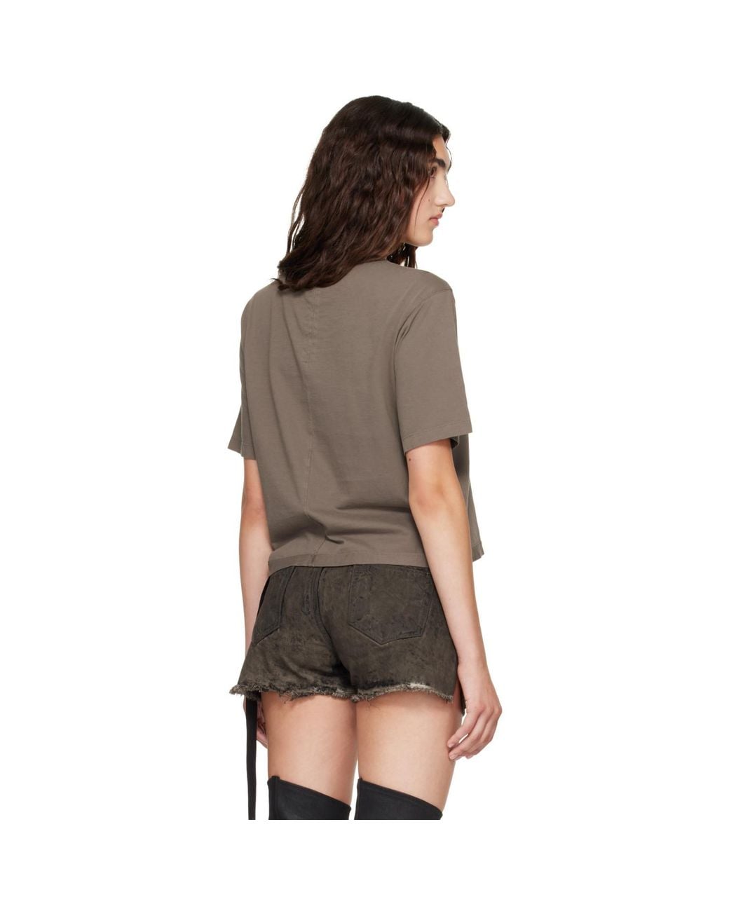 Rick Owens Black Taupe Tower Basic S/S T-Shirt