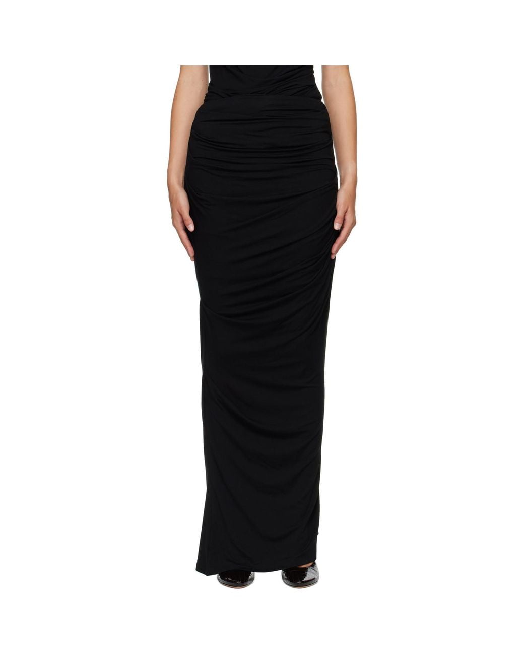 Entire studios Black Drape Maxi Skirt