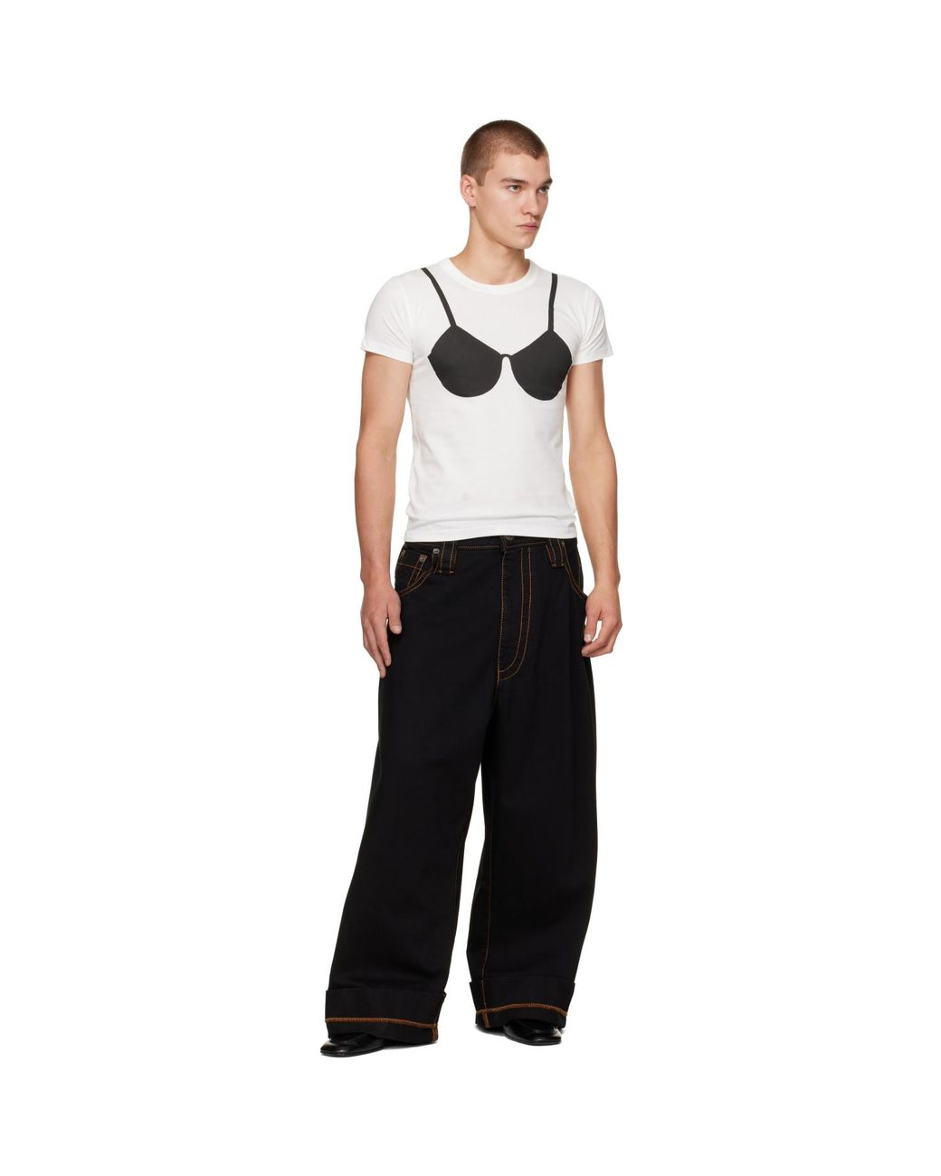 VAQUERA Black Wide-Leg Baby Jeans for men