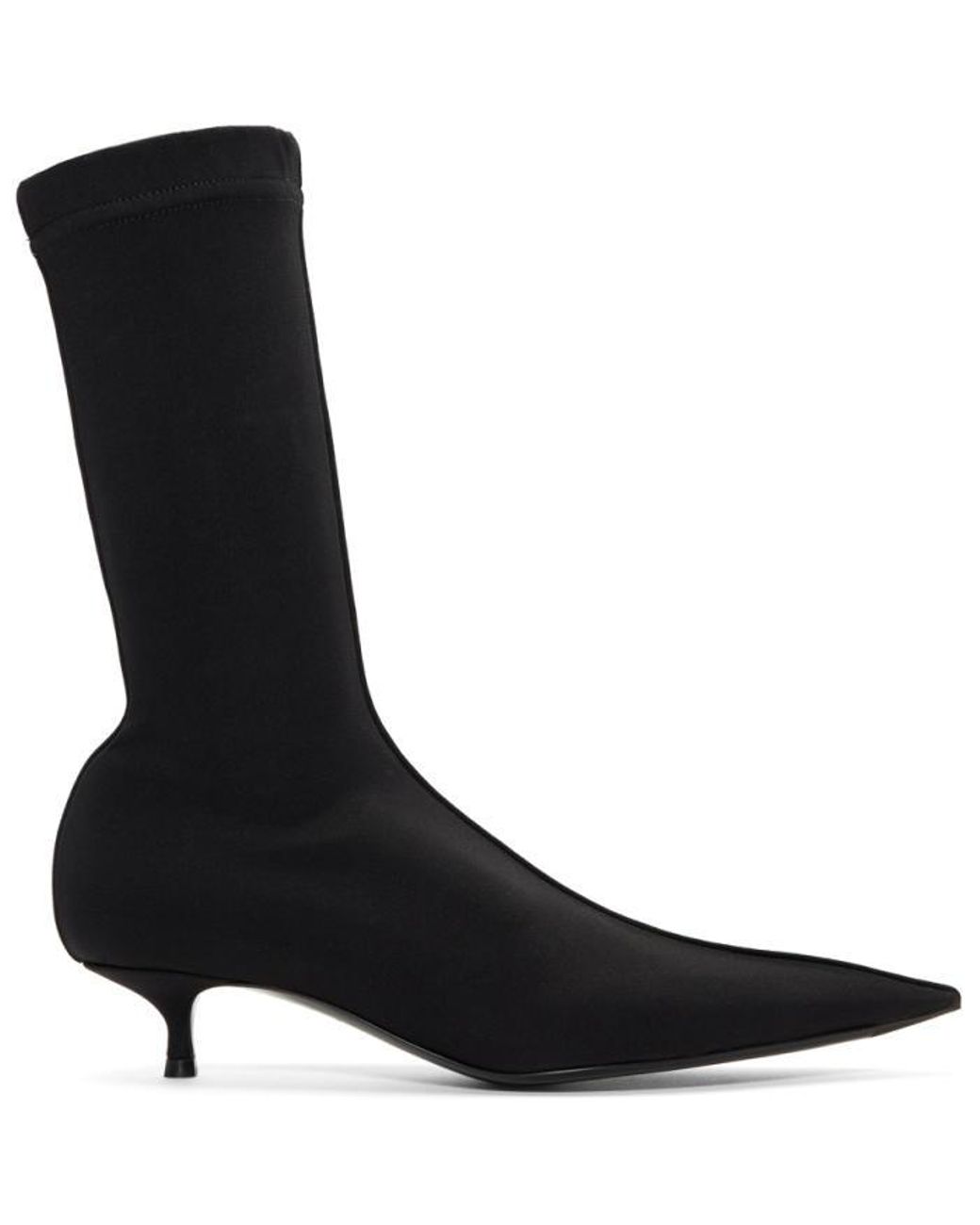 Balenciaga Leather Black Kitten Heel Sock Boots | Lyst