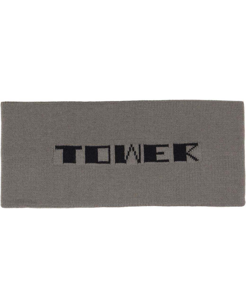 Rick Owens Gray Tower Cotton Knit Headband