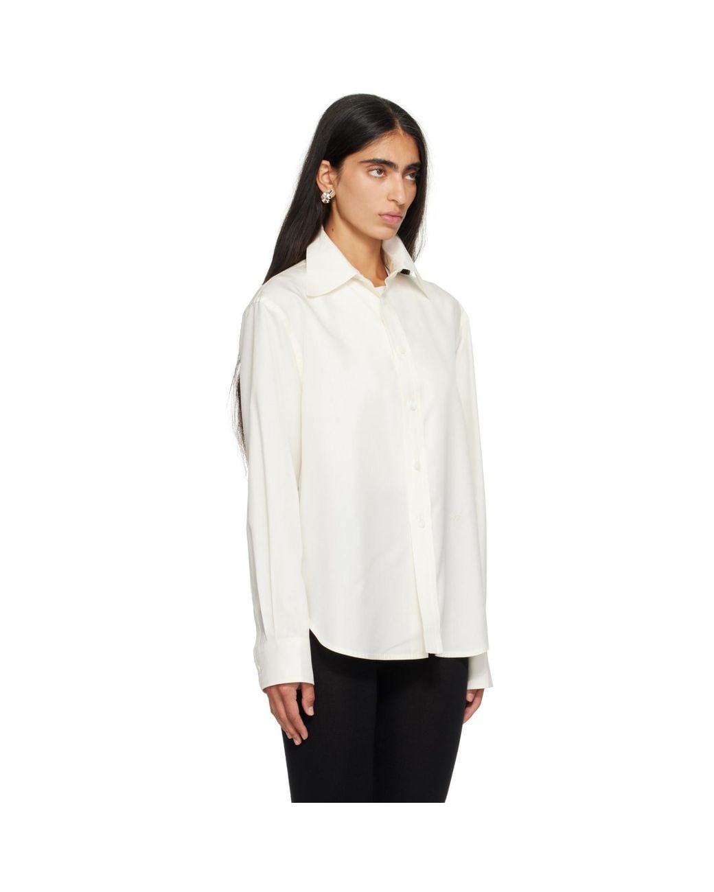 Bottega Veneta White Silk & Viscose Toile Shirt