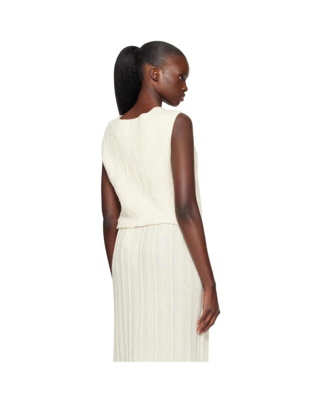 Lauren Manoogian Black Off- Gauze Apron Shell Tank Top