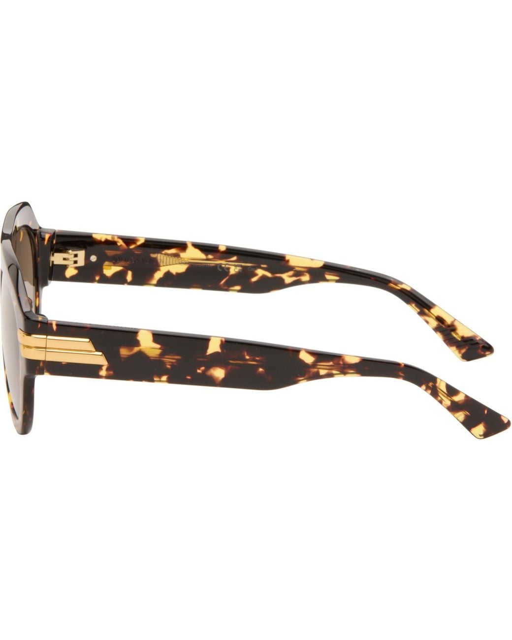 Bottega Veneta Brown Mitre Aviator Sunglasses