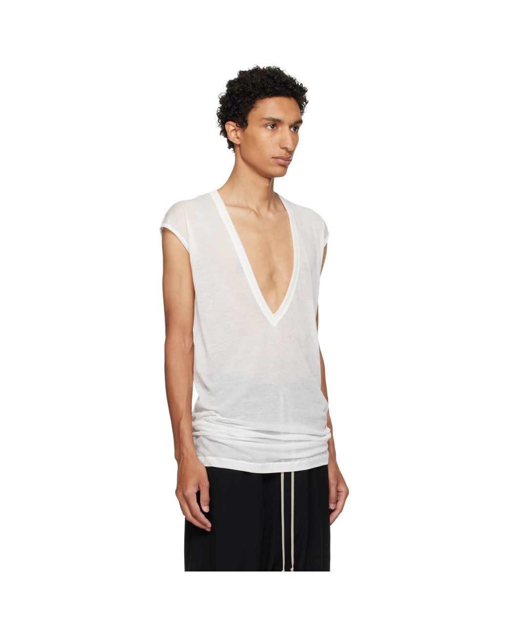 Rick Owens White Off- Tower Dylan T-Shirt for men