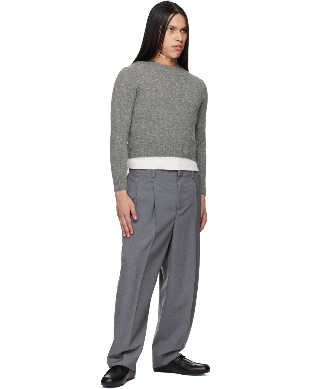 Jil Sander Black Knit Wool-Blend Sweater for men