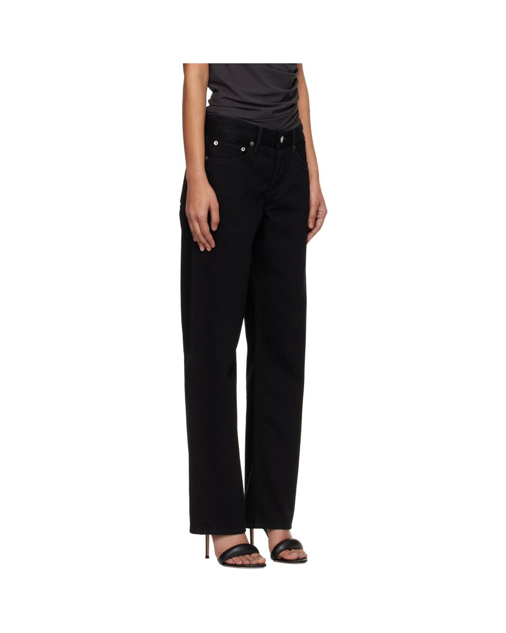 Agolde Black Low Rise Loose Jeans