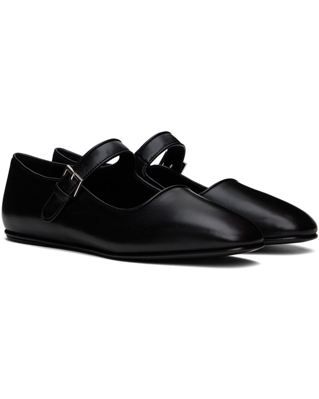 The Row Black Ava Ballerina Flats