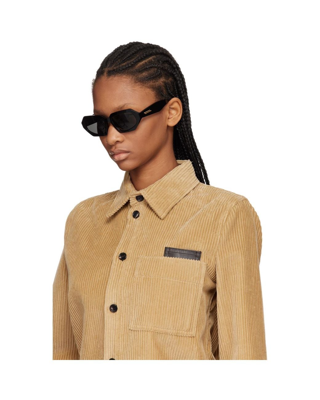 Bottega Veneta Gray Classic Oval Sunglasses